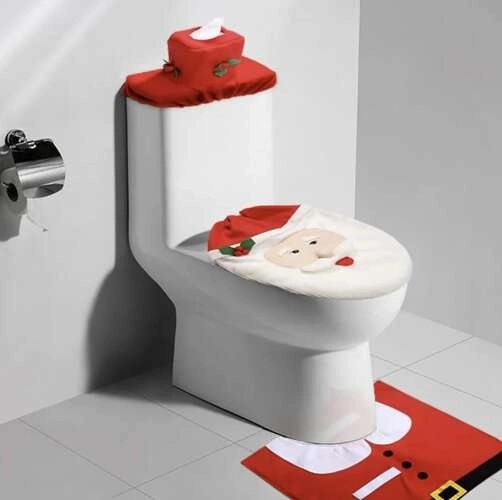 Julebetræk til toilet med tæppe Ruhhy 22360