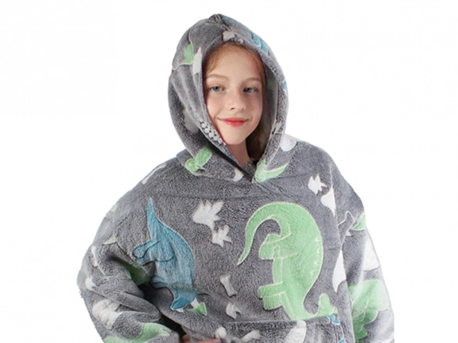 Lysende sweatshirt med dinosaur til børn