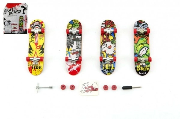 Fingerskru skateboard med tilbehør - 10 cm