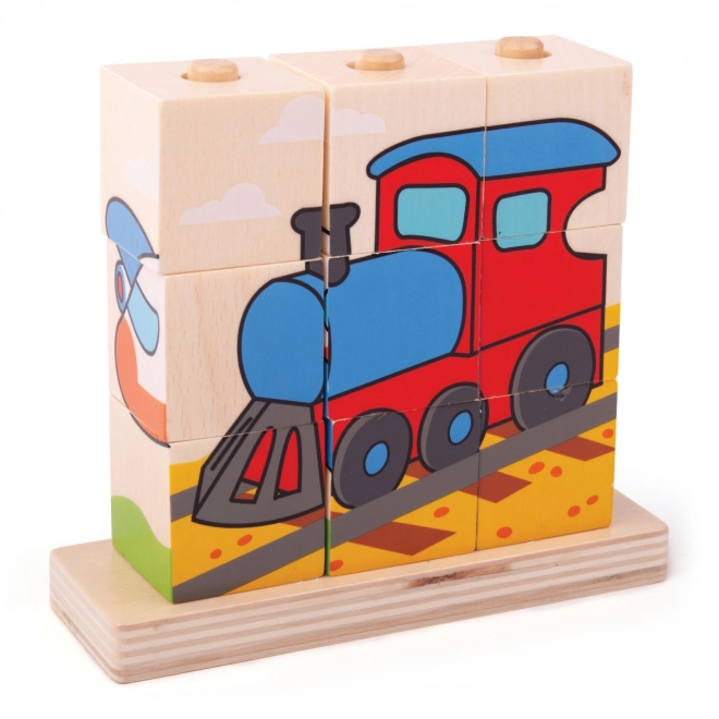 Træpuslespil Bigjigs Baby Transportmidler