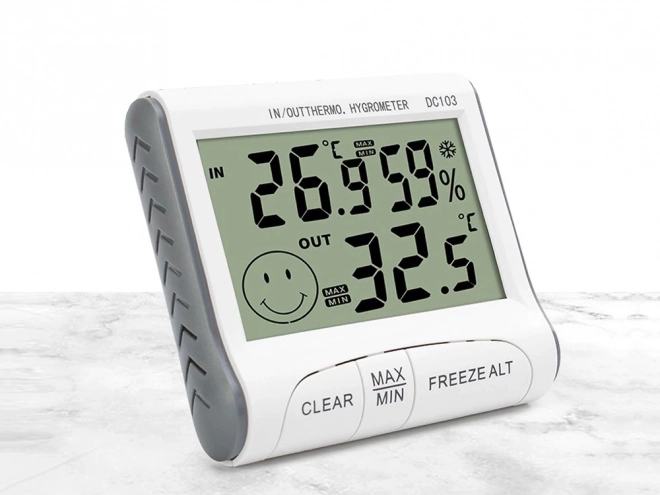 Meteorologisk station med termometer, hygrometer og sensor