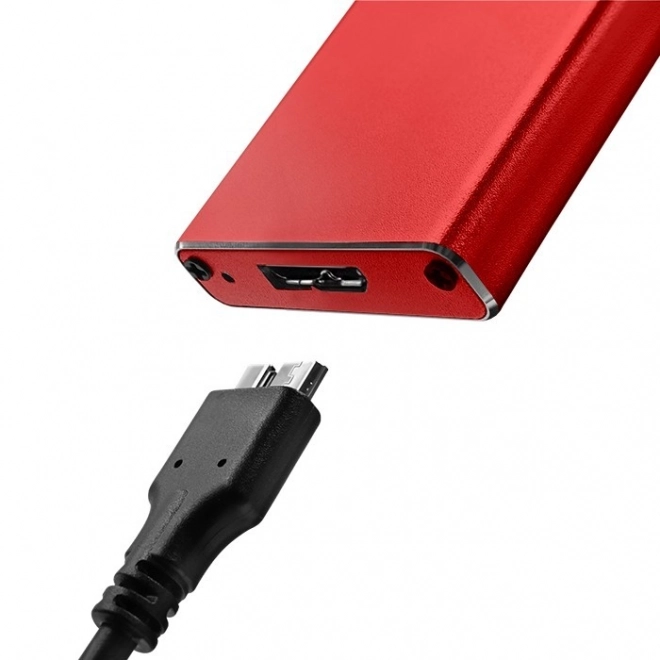 Skab | Slot til M.2 SSD disk | SATA | NGFF | USB 3.0 | Superspeed 5 Gb/s | 2TB | Rød farve