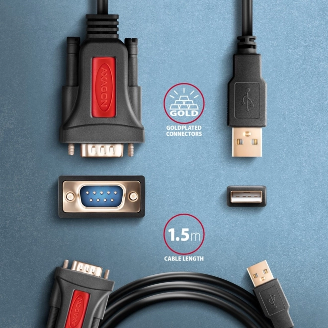 USB 2.0 til RS-232 adapter 1,5 m kabel med Prolific chip