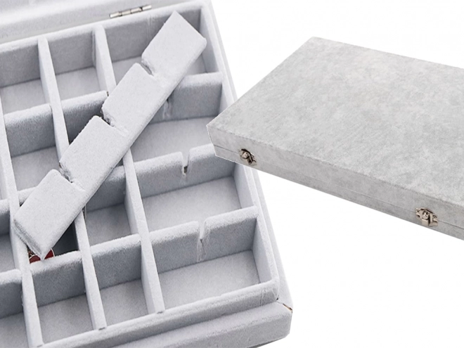 Smykkeskrin-organizer med ruskindsdisplay