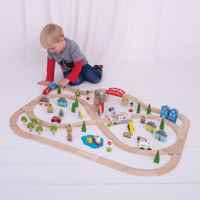 Bigjigs Rail Træjernbane by og landsby 101 dele
