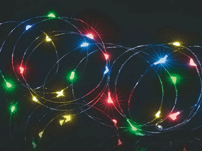 Flerfarvede jule LED-lys med batterier 10m