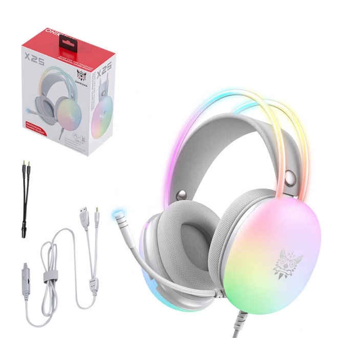 Gaming hovedtelefoner Onikuma X25 hvid