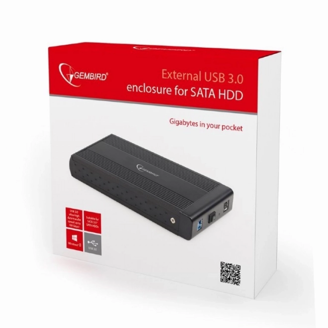 3,5 ekstern kabinet USB 3.0 sort
