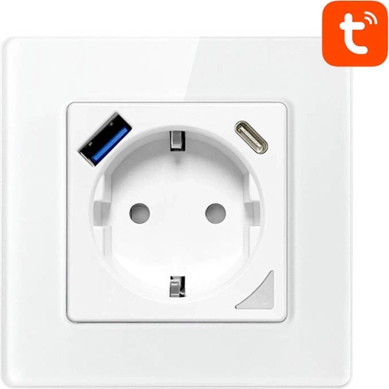Smart WiFi-stikdåse Avatto med USB og USB-C