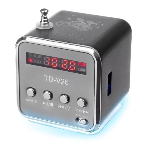 Bærbar Bluetooth-højttaler med radio og LCD-skærm TD-V26