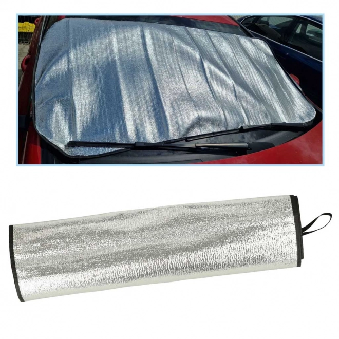 Beskyttende måtte mod frost på forrudens glas af bilen