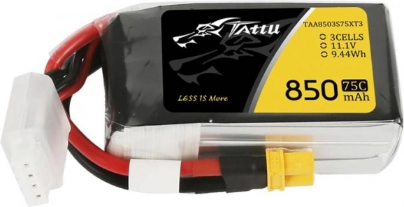Tattu LiPo-batteri 850 mAh 11,1 V 75C 3S med XT30-stik