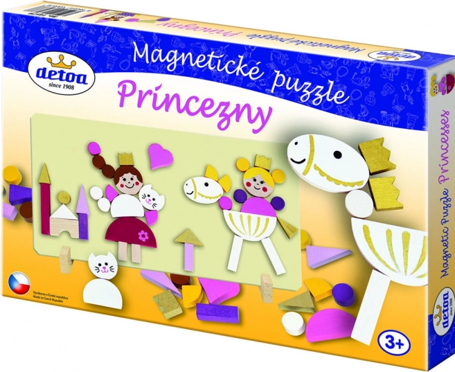 Detoa magnetisk træpuslespil med prinsesser, 45 brikker