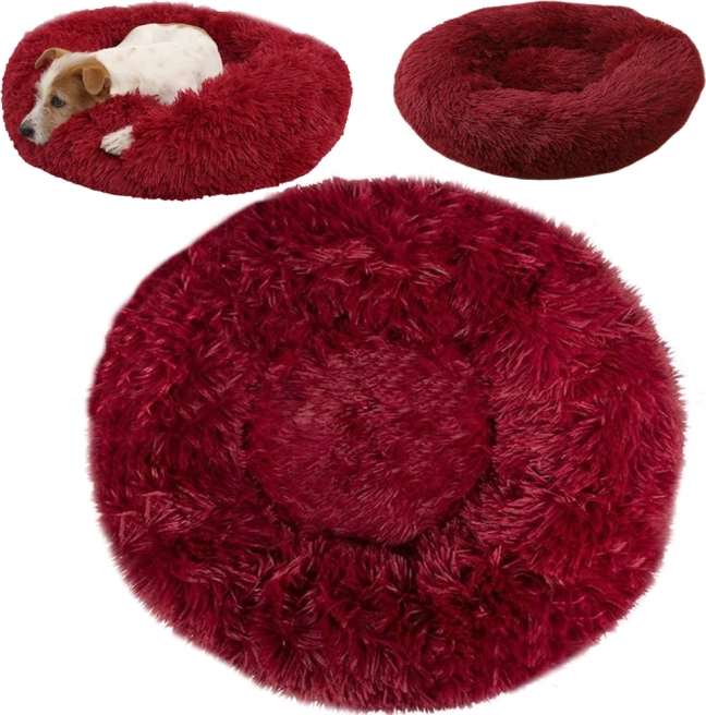 Plysset kattekurv blød pude til sofa 80 cm – bordeaux