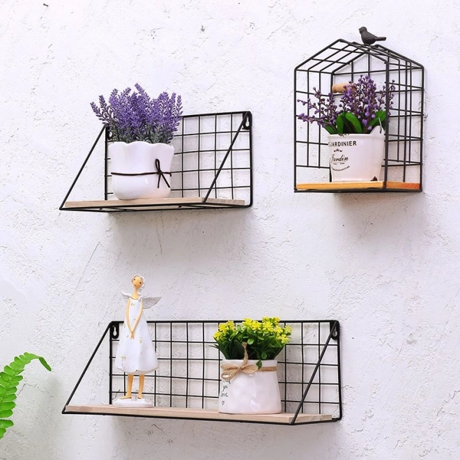 Vægmonteret hylde LOFT stil 29,5 cm - sort