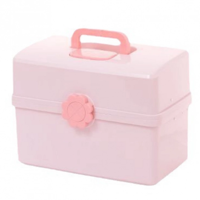 Rosa arrangør til smykker og kosmetiktilbehør