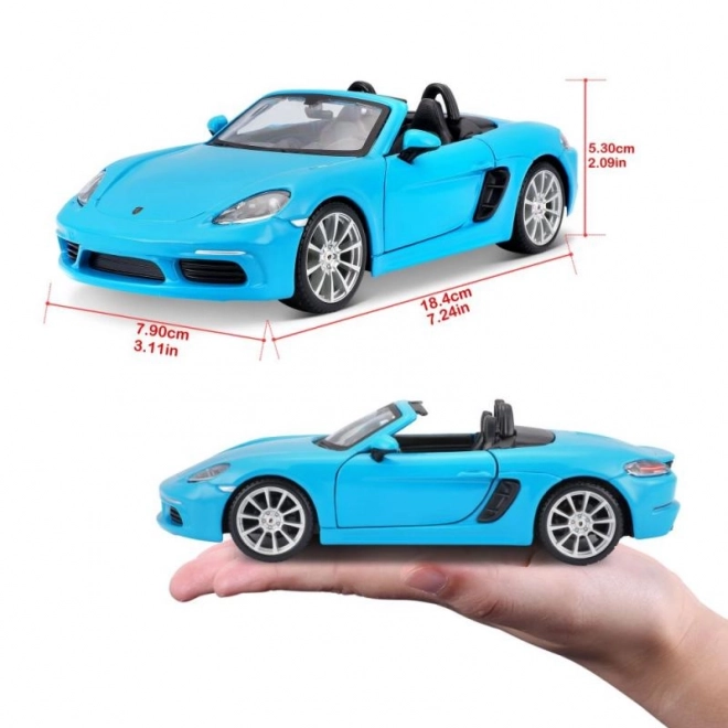 Bburago 1:24 Porsche 718 Boxster Blå