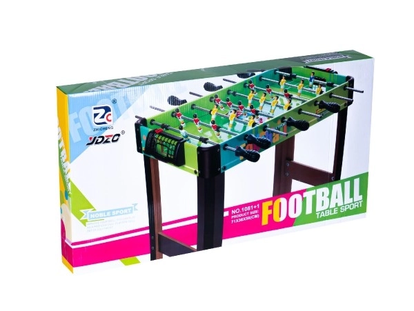 Fodbold/Spil 71x36cm træ, metalstænger med tæller i kasse 67x7x36 cm