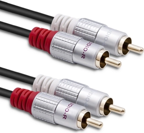 Forbindelseskabel lyd 2×RCA han – 2×RCA han 3 m sort QOLTEC