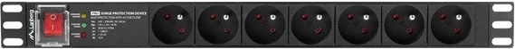 Professionel 1U PDU til 19" rack med 7 stikkontakter
