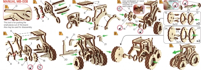 Wooden City 3D puslespil Superhurtig Traktor