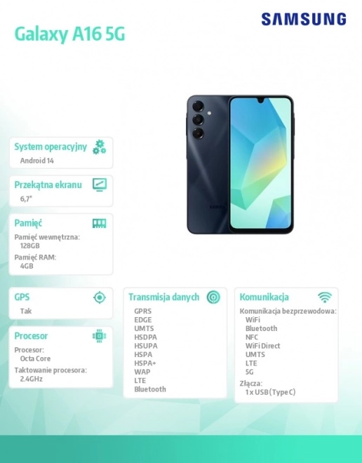 Samsung Galaxy A16 5G sort 4/128 GB