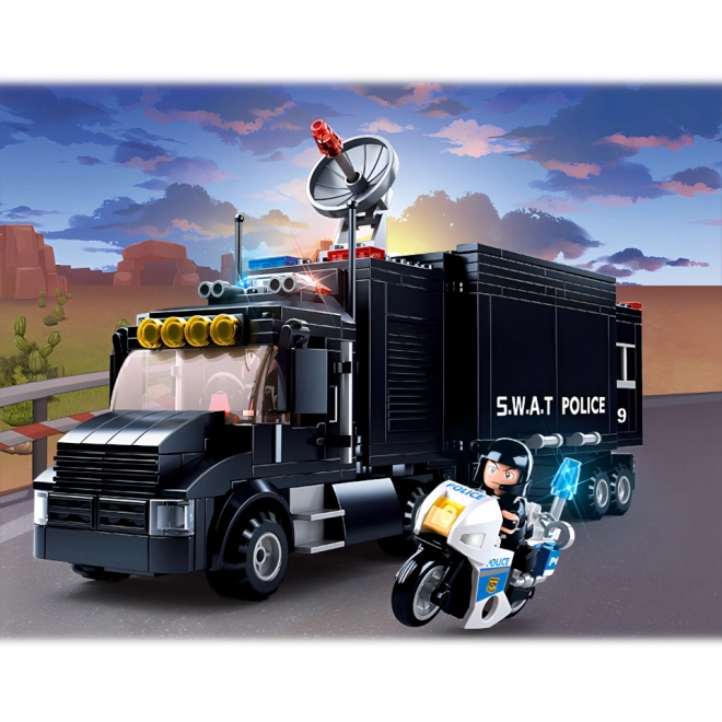 Sluban Politi M38-B0659 SWAT mobil base og tyve i helikopter