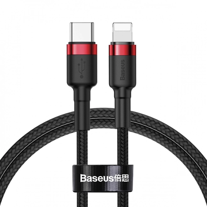 Kabel Baseus Cafule USB-C til Lightning 18W rød-sort