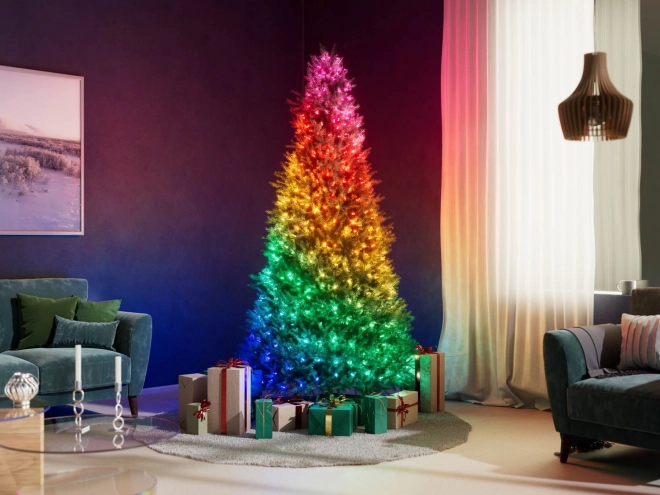 Kæder af smarte dekorative lys USB-C (Candies) 100 LED RGB, stearinlys, grøn ledning, 6 m