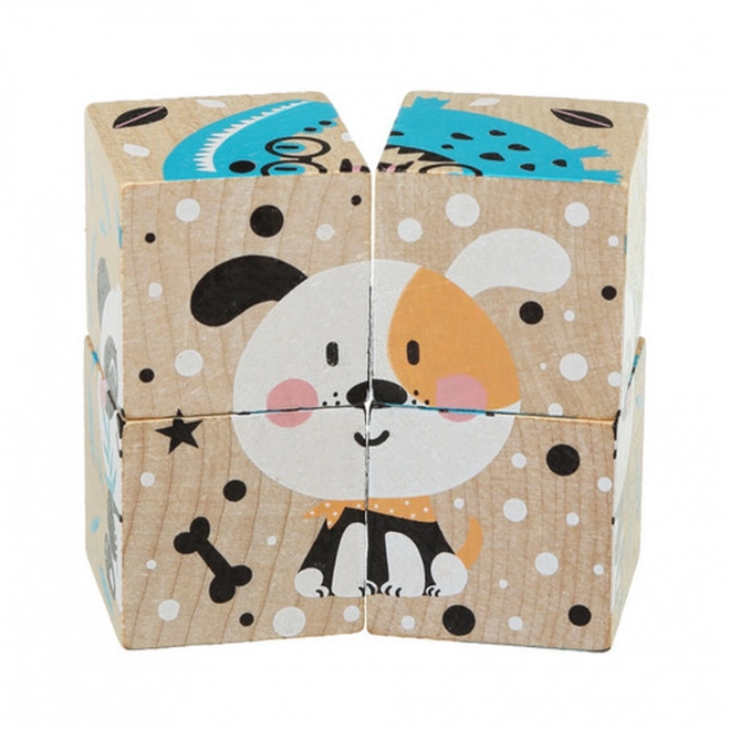CUBIKA 15429 Glade dyr - 4 puslespilsblokke