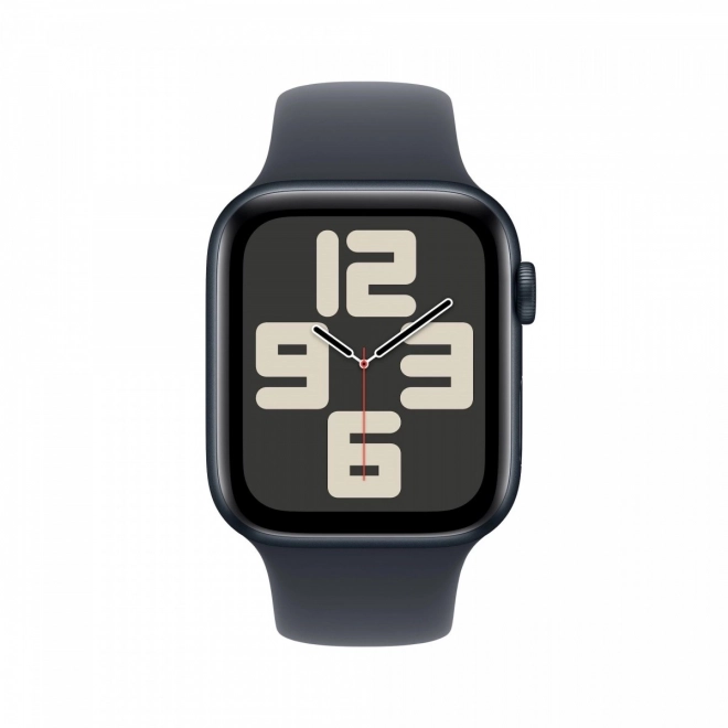 Apple Watch SE GPS med aluminiumskasse 44 mm i midnatsfarve og sportsrem størrelse M/L