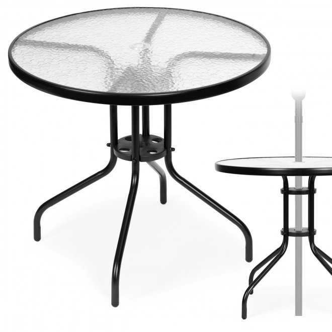 Rundt havemøbel 80 cm med hul til parasol