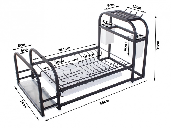 Opvaskestativ med bakke og holder i loftstil