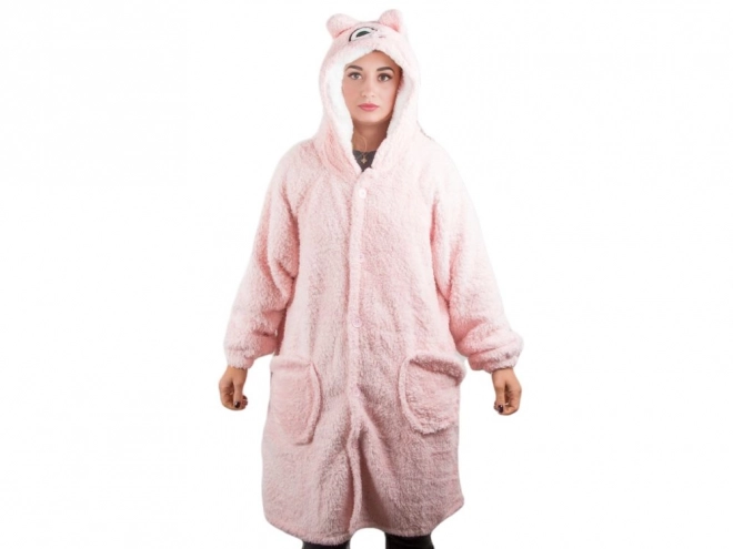 Varm oversized tæppe sweatshirt med hætte