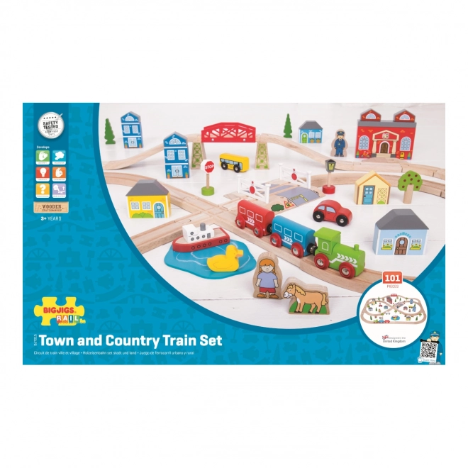 Bigjigs Rail Træjernbane by og landsby 101 dele