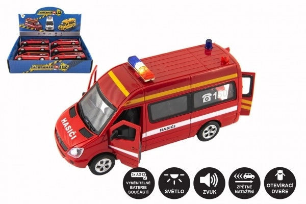 Brandbil med lys 15 cm