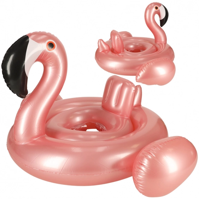 Oppustelig badering med sæde til de mindste - flamingo