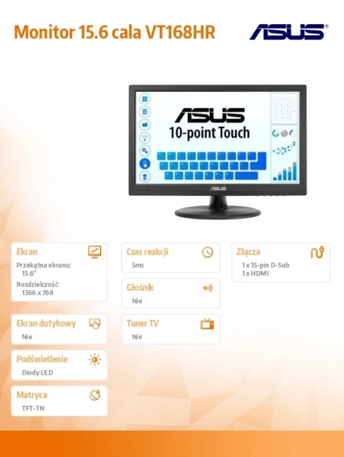 Skærm ASUS VT168HR 15,6 tommer