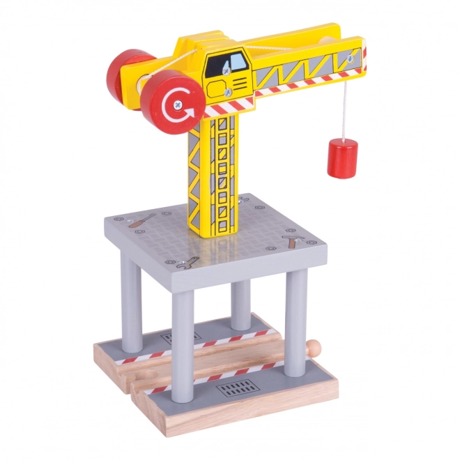 Bigjigs Rail Stor kran Gul