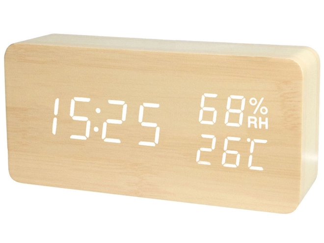 4-i-1 display: tid, dato, temperatur og luftfugtighed