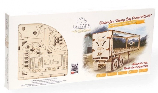 Ugears 3D puslespil - Trailer til tung dreng lastbil VM 03 - 138 dele