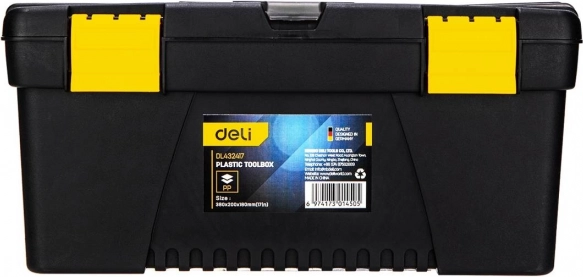 Plastisk værktøjskasse Deli 15'' gul-sort