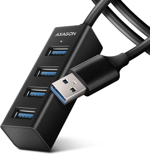 Mini metal USB-hub 4× USB‑A 3.2 Gen 1 med 1,2 m kabel