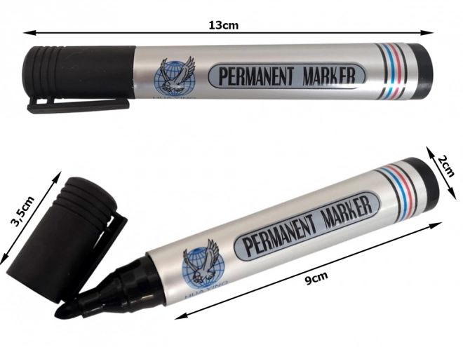Sort permanent vandtæt marker