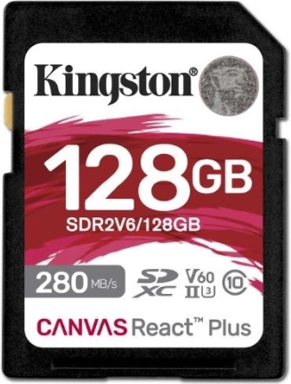 Kingston Canvas React Plus 128GB SD hukommelseskort
