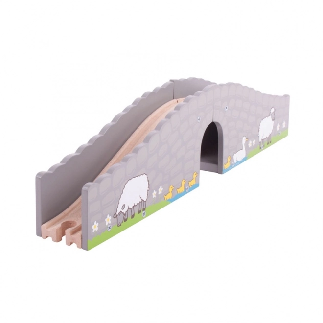 Bigjigs Rail Farm bro med tunnel
