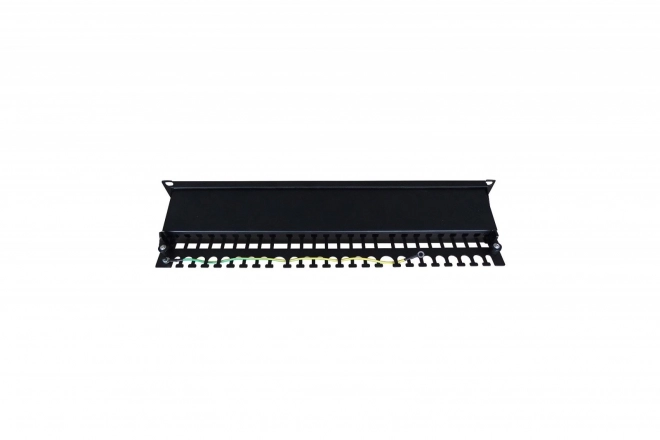 Patch panel 19'' 24x RJ45 kat.6, sort