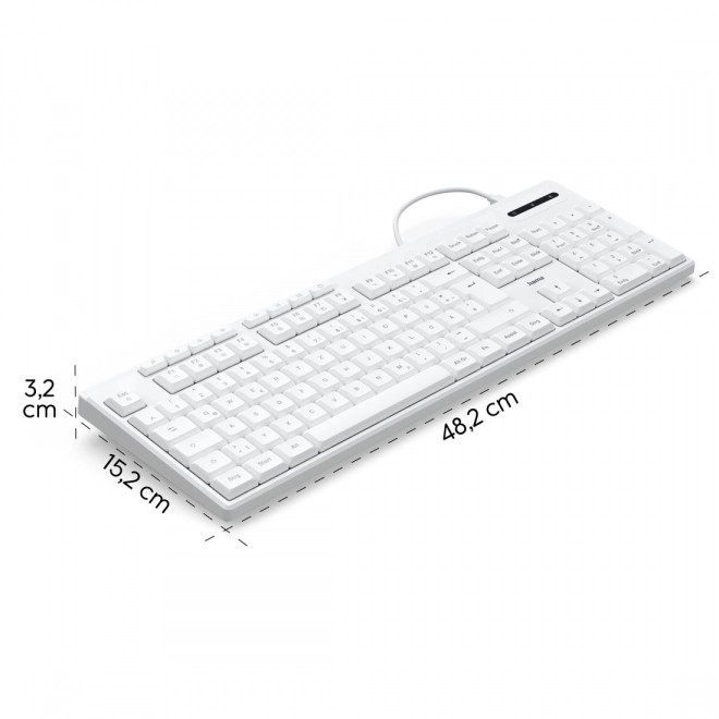 Ledningsført tastatur hvid