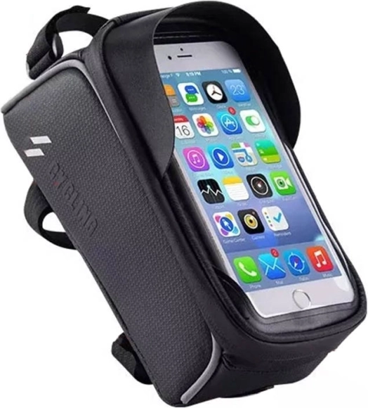 ROCKBROS cykelrammetaske med telefonholder, sort