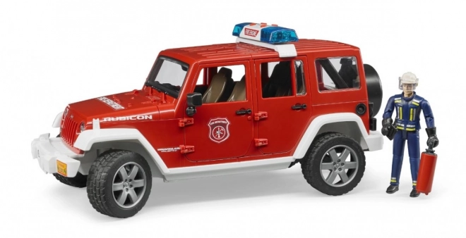 Bruder Rød brand JEEP WRANGLER med figur og tilbehør